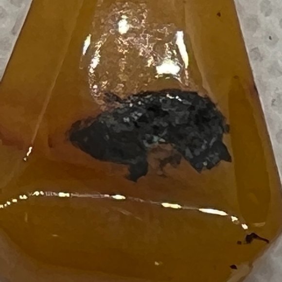 VINTAGE BALTIC BUTTERSCOTCH INCLUSION AMBER STONE PENDANT SOVIET USSR - Picture 5 of 16